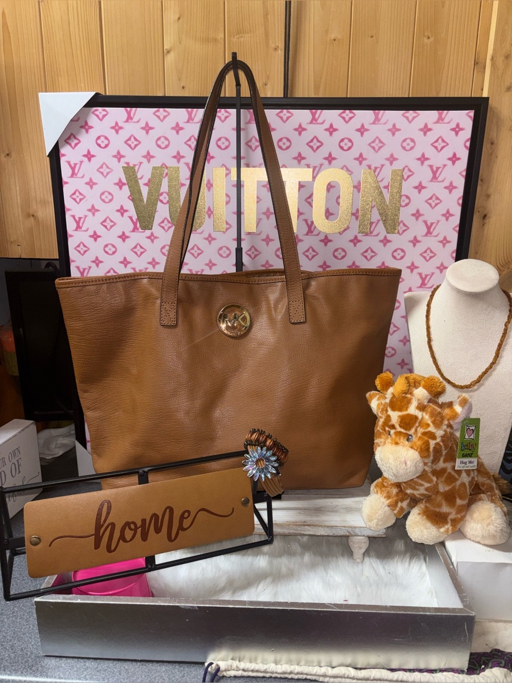 Michael Kors Brown Leather Tote bundle!